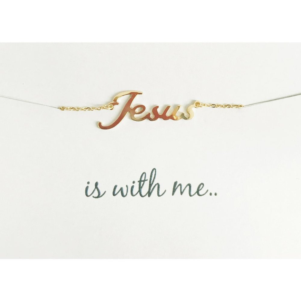 Gold Jesus Necklace - NWT